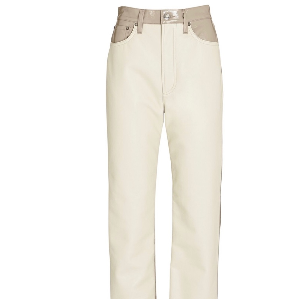 90S PINCH WAIST RECYCLED LEATHER PANTS - Worn once, rec sizing down